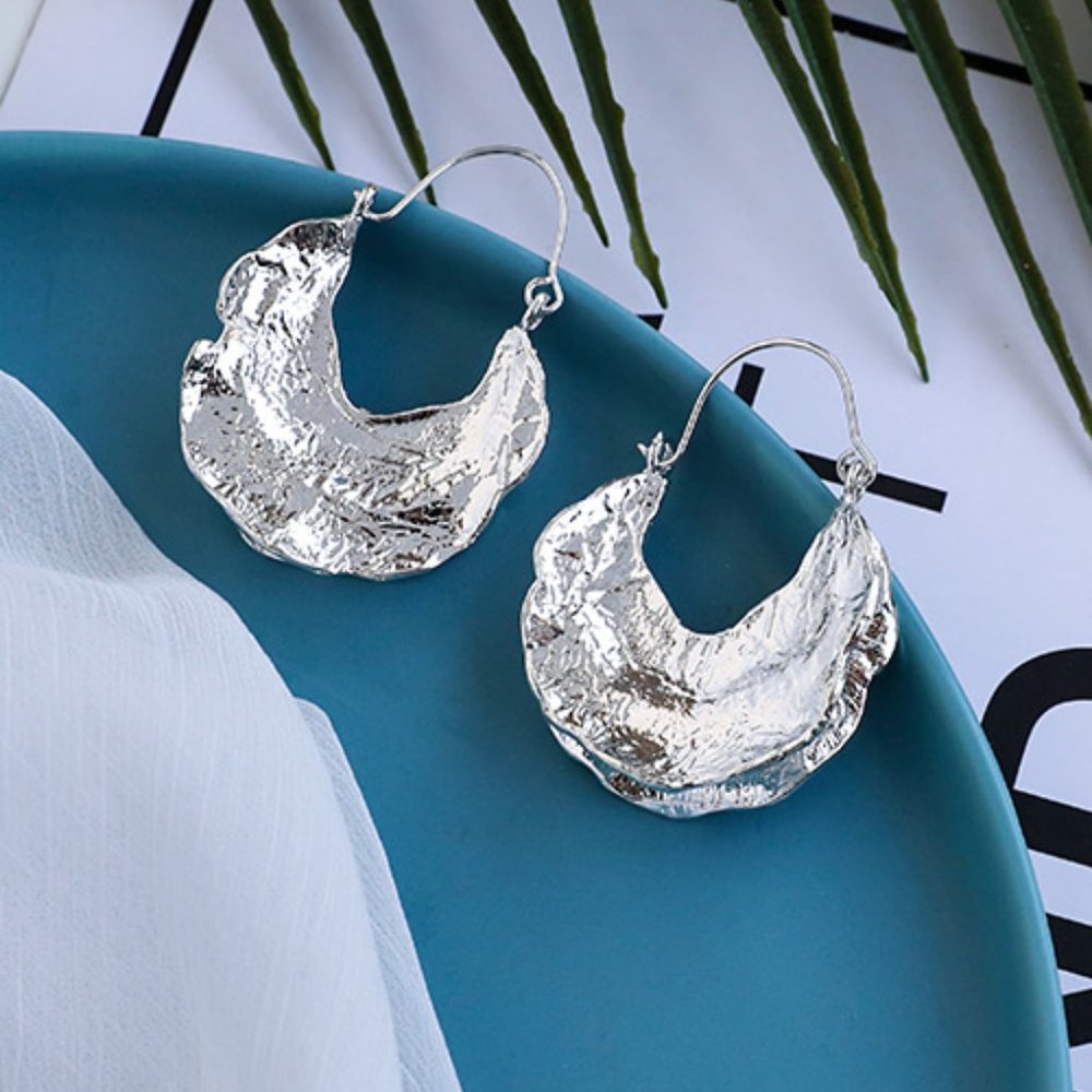 Earrings ~ Silver ~ Leaf ~ Dangle